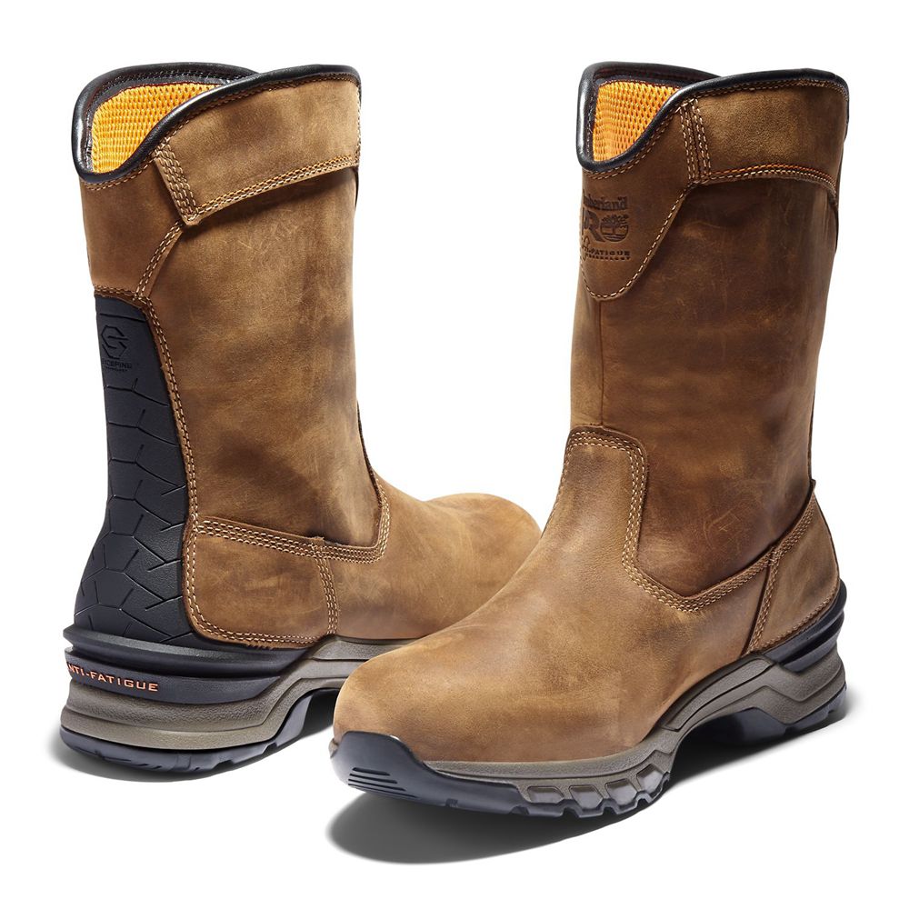Botas de Trabajo Timberland Hombre Pro® Hypercharge Pull-On Marrones/Negras - Chile TVH-740132